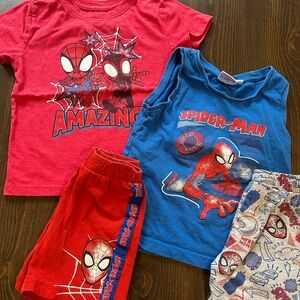 Spider-Man Toddler Boys Outfit Bundle 2T 3T Shirt Tank Shorts (2) Marvel